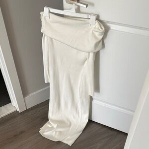 Elegant White/ cream Women's off the shoulder dress